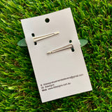 Handmade Resin Hair Clip - Glitter Green Rounded Edge Bar Hair Clip Pair!