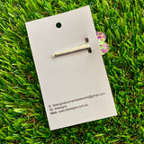 Handmade Resin Hair Clip - Yellow, Pink, Violet Glitter Bubble Hair Clip Featuring a Pink Bow!