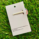 Handmade Resin Hair Clip - Rainbow Confetti Bubbles and Bows Hair Clip Featuring a Neon Glitter Pink Bow!