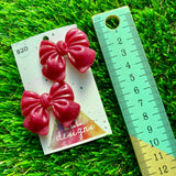 Handmade Resin Hair Clip - Regular Pink Large Chunky Bow Hair Clip Pair!