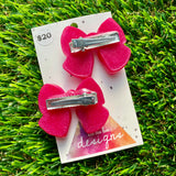 Handmade Resin Hair Clip - Regular Pink Large Chunky Bow Hair Clip Pair!