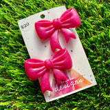 Handmade Resin Hair Clip - Regular Pink - Large Regular Bow Hair Clip Pair!