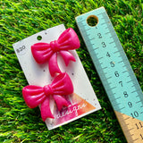 Handmade Resin Hair Clip - Regular Pink - Large Regular Bow Hair Clip Pair!