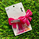 Handmade Resin Hair Clip - Regular Pink - Large Regular Bow Hair Clip Pair!