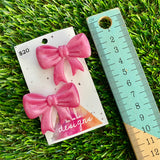 Handmade Resin Hair Clip - Pale Pink - Large Regular Bow Hair Clip Pair!