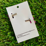 Handmade Resin Hair Clip - Pink and Black Confetti - Medium Chunky Bow Hair Clip Pair!