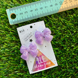 Handmade Resin Hair Clip - Glow In Dark Lavender - Medium Chunky Bow Hair Clip Pair!
