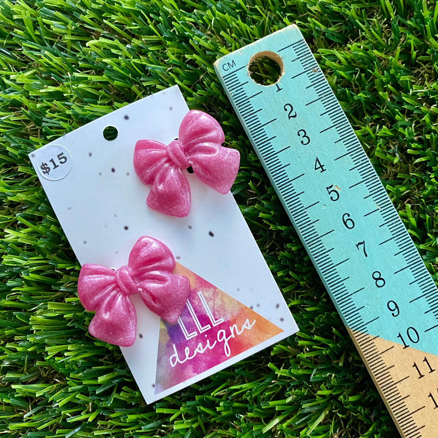 Handmade Resin Hair Clip - Pale Pink - Medium Chunky Bow Hair Clip Pair!