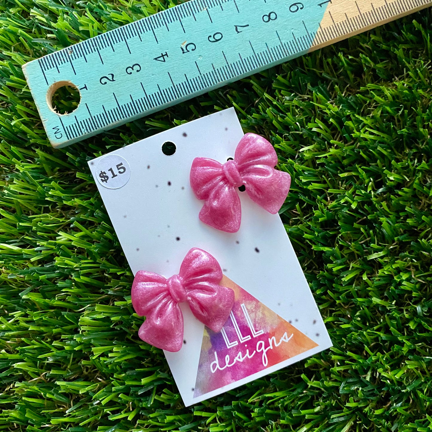 Handmade Resin Hair Clip - Pale Pink - Medium Chunky Bow Hair Clip Pair!