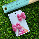 Handmade Resin Hair Clip - Pale Pink - Medium Chunky Bow Hair Clip Pair!