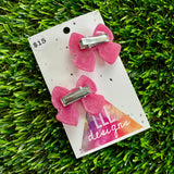 Handmade Resin Hair Clip - Pale Pink - Medium Chunky Bow Hair Clip Pair!