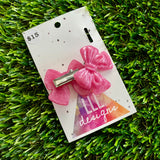 Handmade Resin Hair Clip - Pale Pink - Medium Chunky Bow Hair Clip Pair!