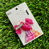 Handmade Resin Hair Clip - Regular Pink - Small Chunky Bow Hair Clip Pair!