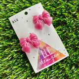 Handmade Resin Hair Clip - Pale Pink - Small Chunky Bow Hair Clip Pair!