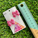 Handmade Resin Hair Clip - Pale Pink - Small Chunky Bow Hair Clip Pair!