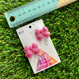 Handmade Resin Hair Clip - Pale Pink - Small Chunky Bow Hair Clip Pair!