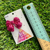 Handmade Resin Hair Clip - Glitter Deep Pink - Large Chunky Bow Hair Clip!