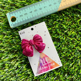 Handmade Resin Hair Clip - Glitter Deep Pink - Large Chunky Bow Hair Clip!