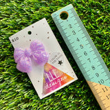 Handmade Resin Hair Clip - Glow In Dark Lavender Glitter - Large Chunky Bow Hair Clip!