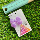 Handmade Resin Hair Clip - Glow In Dark Lavender Glitter - Large Chunky Bow Hair Clip!