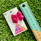 Handmade Resin Hair Clip - Regular Pink - Large Chunky Bow Hair Clip!