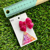 Handmade Resin Hair Clip - Regular Pink - Large Chunky Bow Hair Clip!