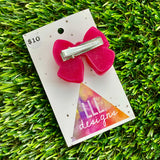 Handmade Resin Hair Clip - Regular Pink - Large Chunky Bow Hair Clip!
