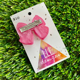 Handmade Resin Hair Clip - Pale Pink - Large Chunky Bow Hair Clip!