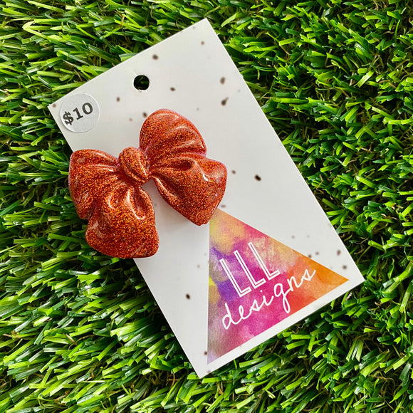 Handmade Resin Hair Clip - Glitter Red - Large Chunky Bow Hair Clip!