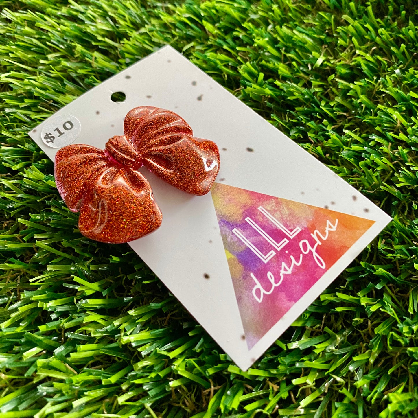 Handmade Resin Hair Clip - Glitter Red - Large Chunky Bow Hair Clip!