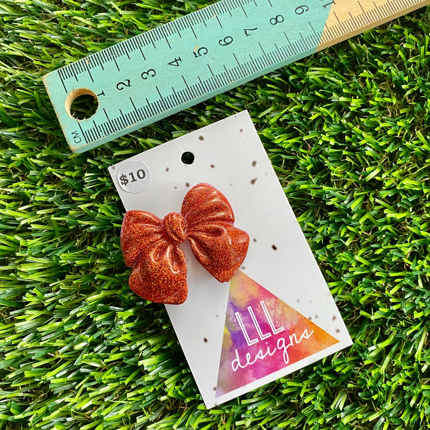 Handmade Resin Hair Clip - Glitter Red - Large Chunky Bow Hair Clip!
