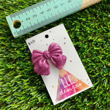 Handmade Resin Hair Clip - Glitter Pink - Large Chunky Bow Hair Clip!