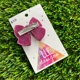 Handmade Resin Hair Clip - Glitter Pink - Large Chunky Bow Hair Clip!