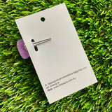 Handmade Resin Hair Clip - Glow In Dark Lavender Glitter - Large Regular Bow Hair Clip!