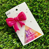 Handmade Resin Hair Clip - Deep Pink - Large Regular Bow Hair Clip!