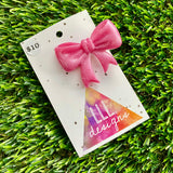 Handmade Resin Hair Clip - Pale Pink - Large Regular Bow Hair Clip!