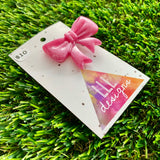 Handmade Resin Hair Clip - Pale Pink - Large Regular Bow Hair Clip!