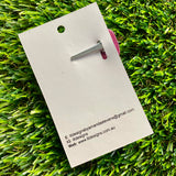 Handmade Resin Hair Clip - Glitter Pink - Large Regular Bow Hair Clip!