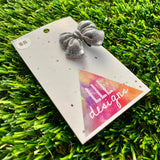 Handmade Resin Hair Clip - Glitter Silver - Medium Chunky Bow Hair Clip!