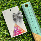 Handmade Resin Hair Clip - Glitter Silver - Medium Chunky Bow Hair Clip!