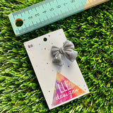 Handmade Resin Hair Clip - Glitter Silver - Medium Chunky Bow Hair Clip!