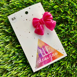 Handmade Resin Hair Clip - Regular Pink - Medium Chunky Bow Hair Clip!