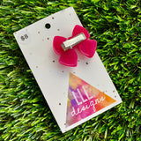 Handmade Resin Hair Clip - Regular Pink - Medium Chunky Bow Hair Clip!
