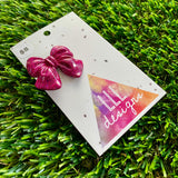Handmade Resin Hair Clip - Glitter Deep Pink - Medium Chunky Bow Hair Clip!