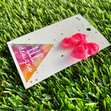Handmade Resin Hair Clip - Neon Glitter Pink - Medium Chunky Bow Hair Clip!
