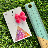 Handmade Resin Hair Clip - Neon Glitter Pink - Medium Chunky Bow Hair Clip!