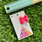 Handmade Resin Hair Clip - Neon Glitter Pink - Medium Chunky Bow Hair Clip!