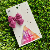 Handmade Resin Hair Clip - Glitter Pink - Medium Chunky Bow Hair Clip!