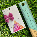 Handmade Resin Hair Clip - Glitter Pink - Medium Chunky Bow Hair Clip!