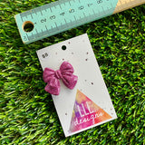 Handmade Resin Hair Clip - Glitter Pink - Medium Chunky Bow Hair Clip!